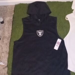 Las Vegas Raiders Men's Sleeveless Dri Fit Hoodie Tank Top NWT